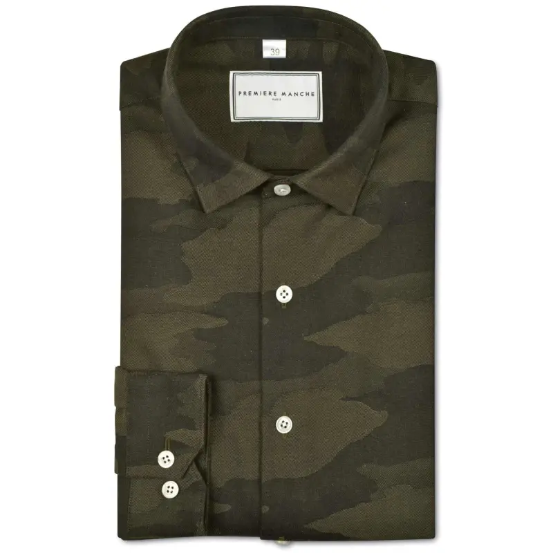 Blue striped chambray