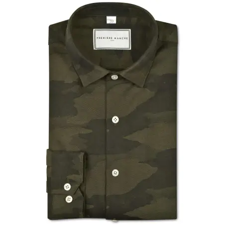 Blue striped chambray