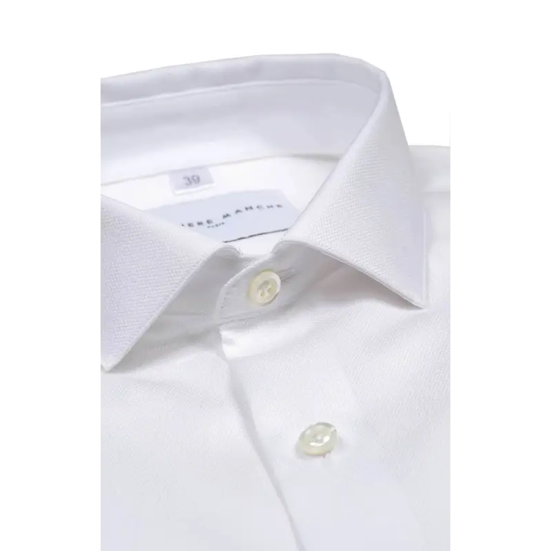 White dobby shirt with french cuff