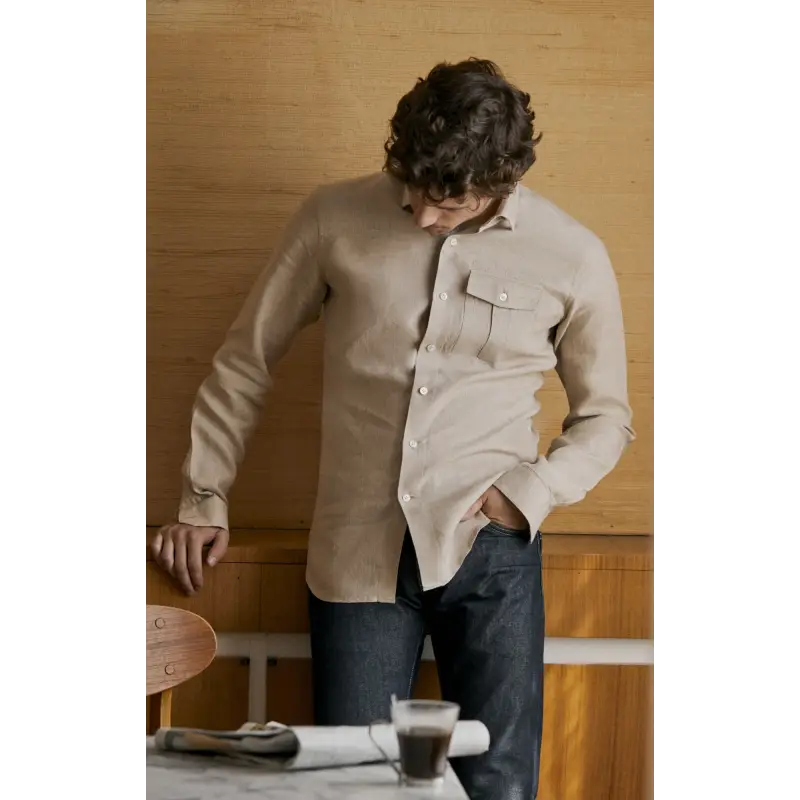 Beige linen shirt