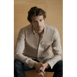 Beige linen shirt