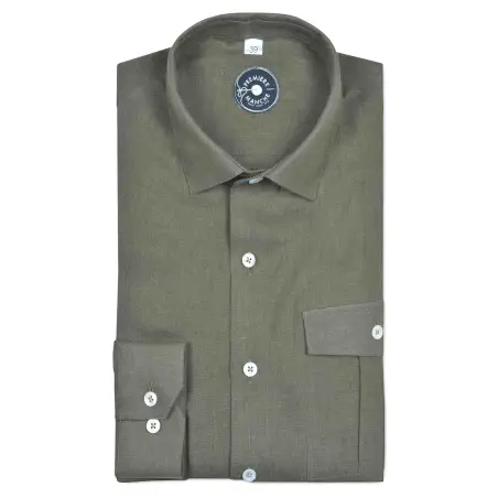 Chemise lin kaki Chemises casual
