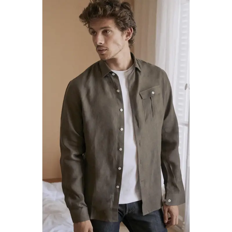 Kaki linen shirt