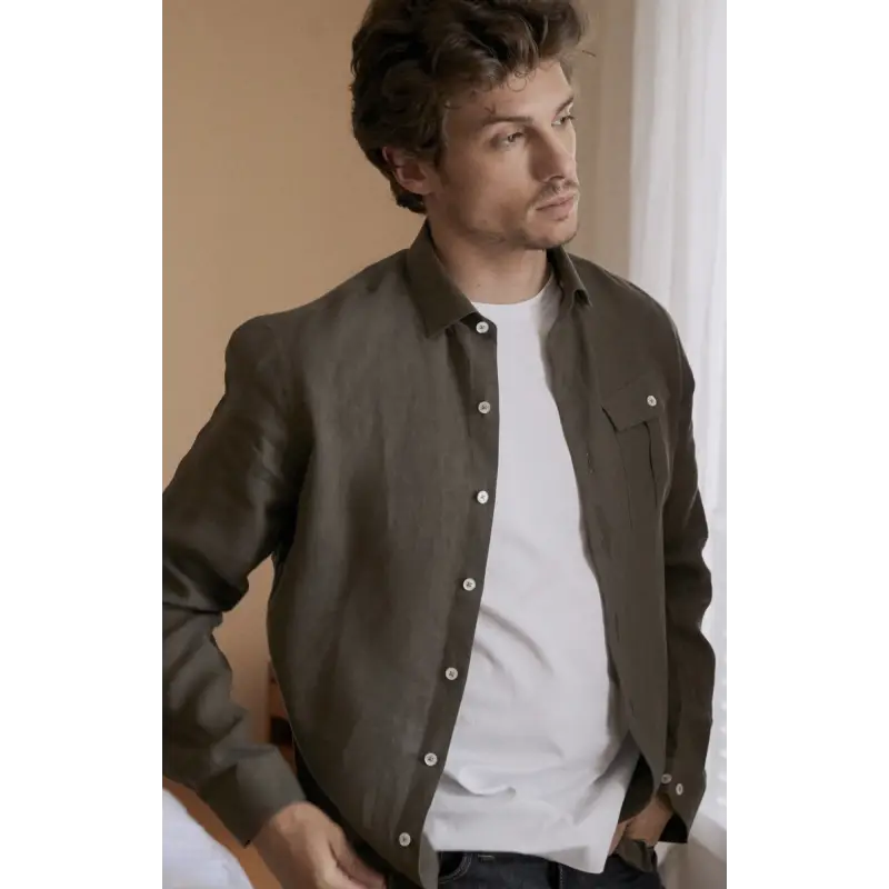Kaki linen shirt