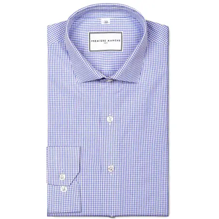 Chemise à carreaux bleu foncé Chemises Hommes