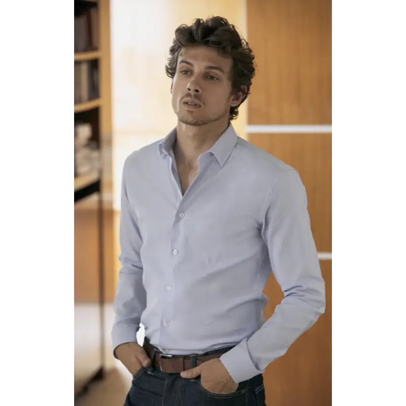 Chemise Oxford bleu rayé Chemises Hommes
