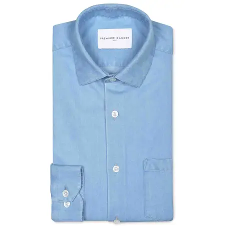 Chemise denim italien bleu ciel Chemises Hommes