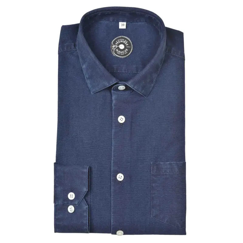 Chemise denim italien bleu Chemises Hommes