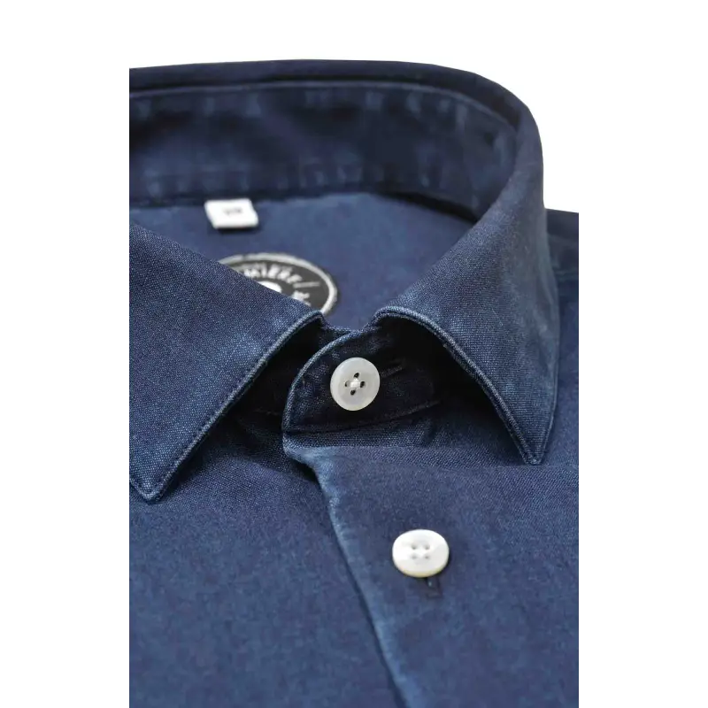 Chemise denim italien bleu Chemises Hommes