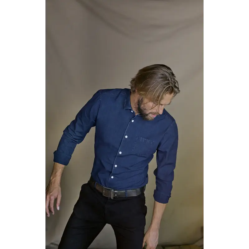 Chemise denim italien bleu Chemises Hommes