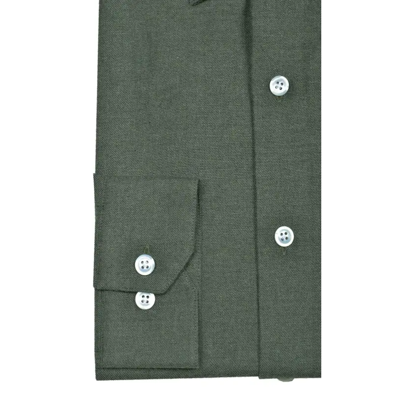 Chemise flanelle kaki Chemises Hommes