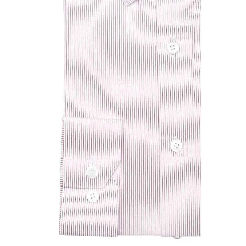 Chemise popeline rayée rouge Chemises Hommes
