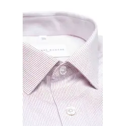 Chemise popeline rayée rouge Chemises Hommes