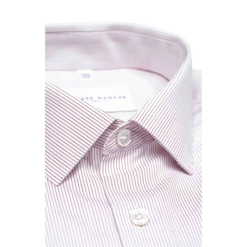 Chemise popeline rayée rouge Chemises Hommes