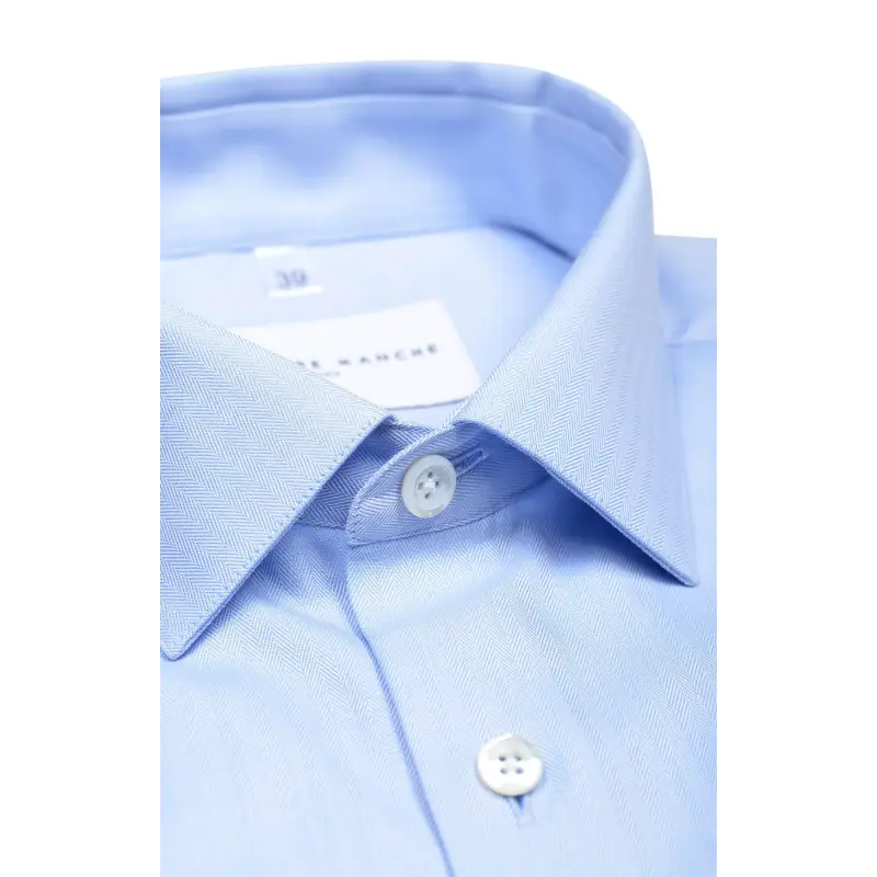 Blue herringbone shirt