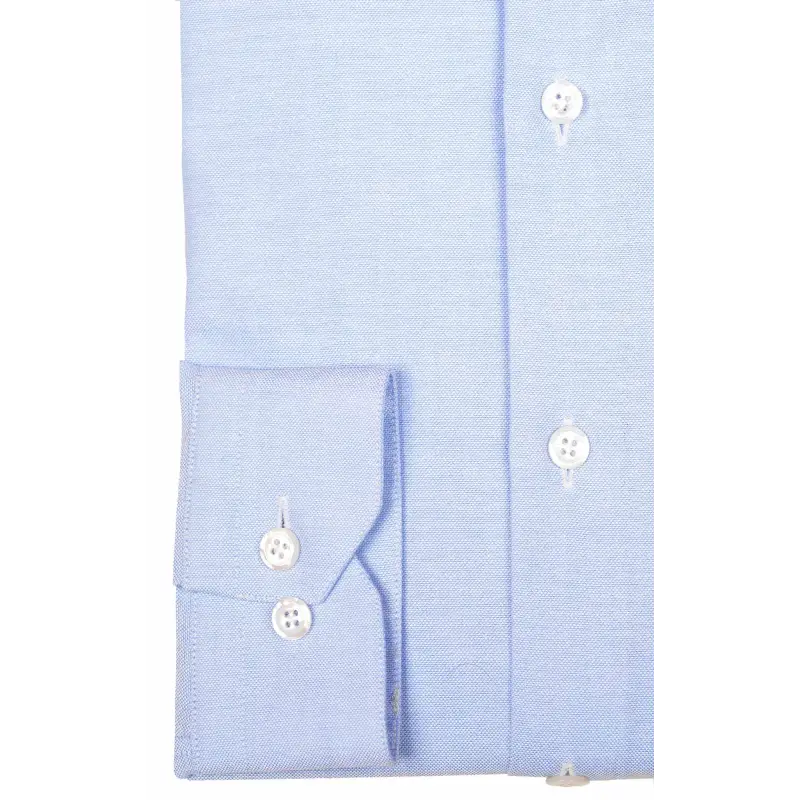 Chemise oxford bleu col officier Chemises Hommes