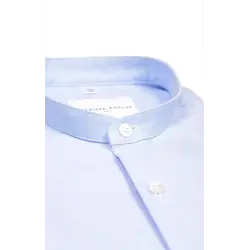 Chemise oxford bleu col officier Chemises Hommes