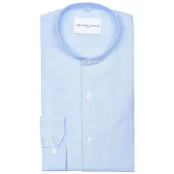 Chemise oxford bleu col officier Chemises Hommes