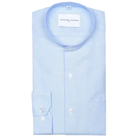 Blue oxford shirt officer collar