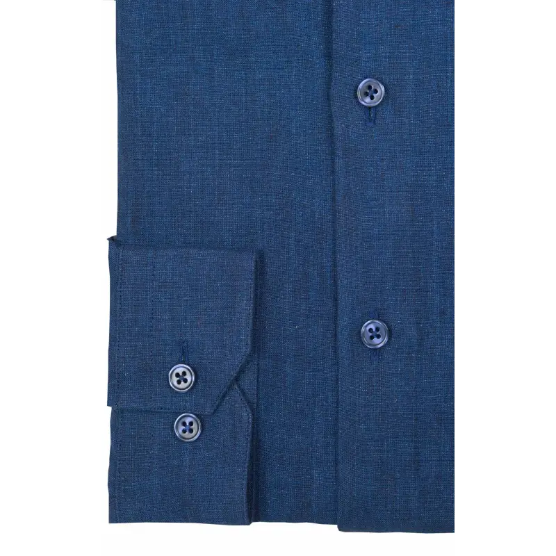 Chemise lin irlandais marine Chemises Hommes