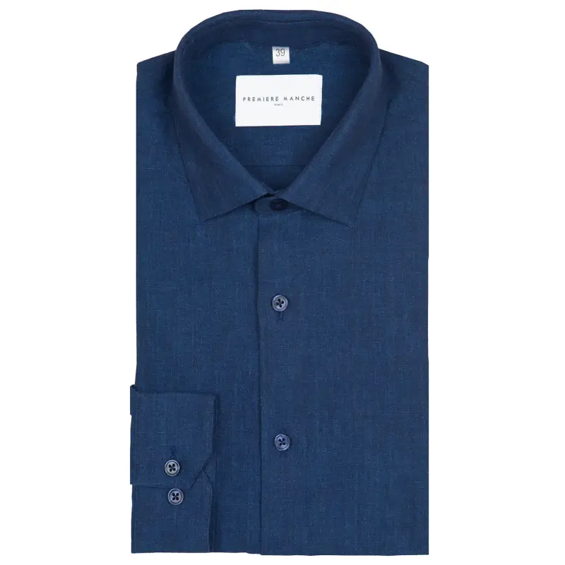 Chemise lin irlandais marine Chemises Hommes