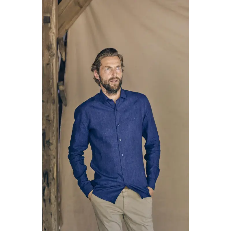 Chemise lin irlandais marine Chemises Hommes