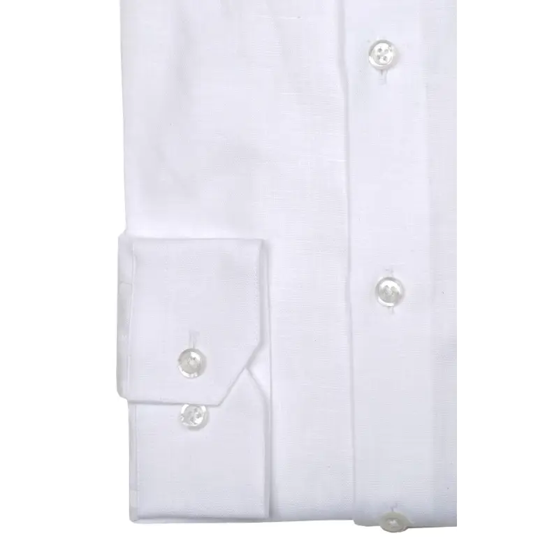 Chemise blanche lin irlandais col officier Chemises Hommes