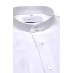 Chemise blanche lin irlandais col officier Chemises Hommes