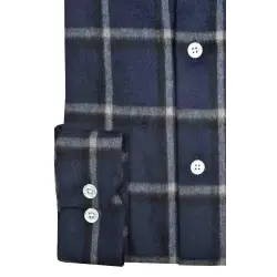 Chemise flanelle carreaux bleu japonais Chemises Hommes