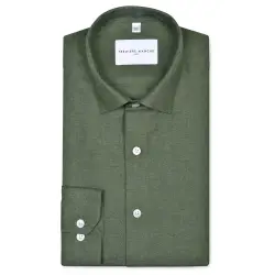 Chemise flanelle kaki Chemises Hommes