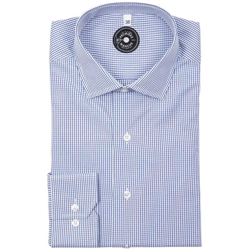 Chemise à carreaux bleu foncé Home