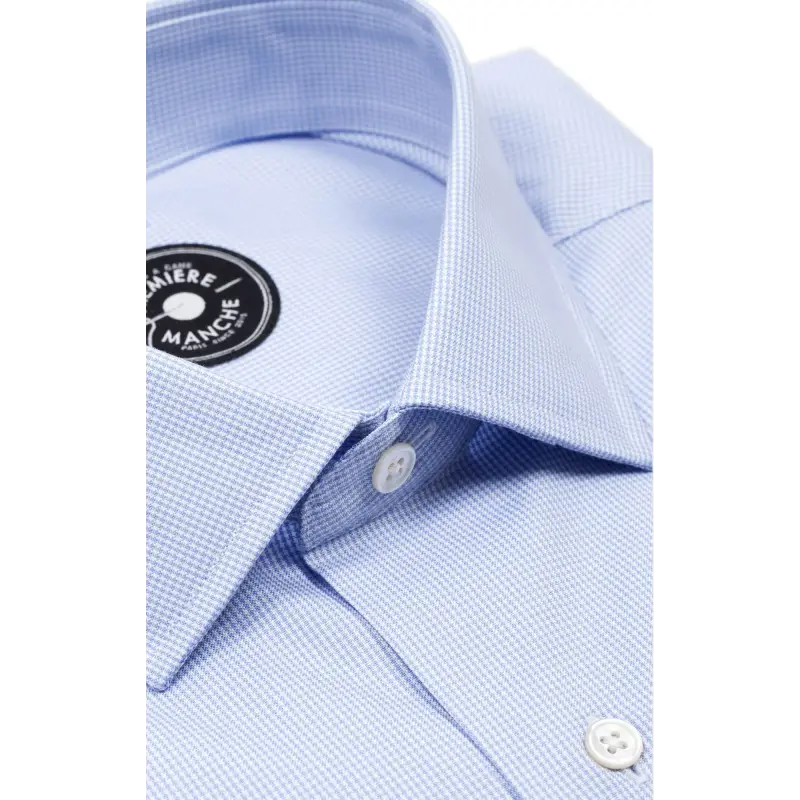 Chemise oxford bleu pied de poule Chemises Hommes