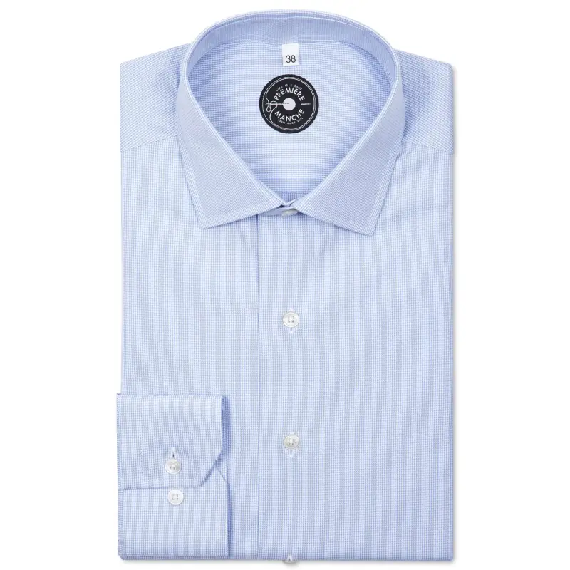 Chemise oxford bleu pied de poule Chemises Hommes