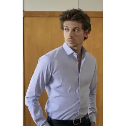 Chemise oxford bleu pied de poule Chemises Hommes