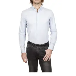 Chemise bleue milleraies Chemises Hommes