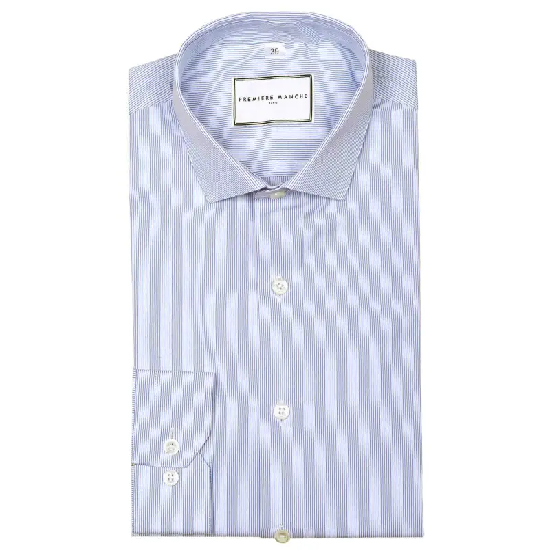 Small blue striped shirt