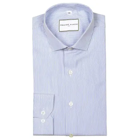 Chemise bleue milleraies Chemises Hommes