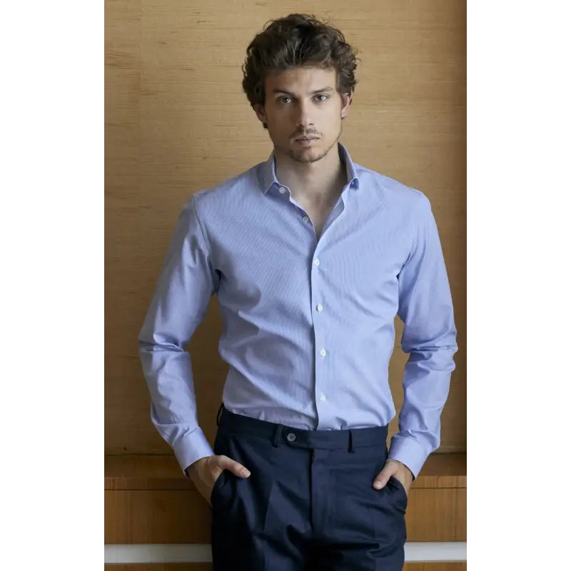 Small blue striped shirt