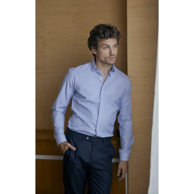 Small blue striped shirt