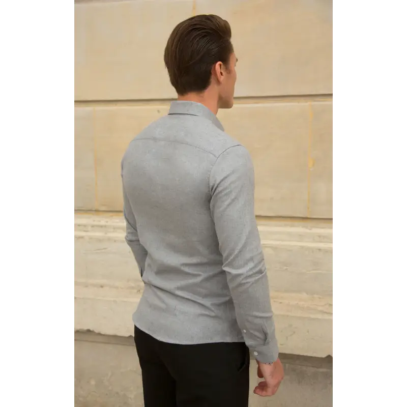 Chemise flanelle grise Chemises Hommes