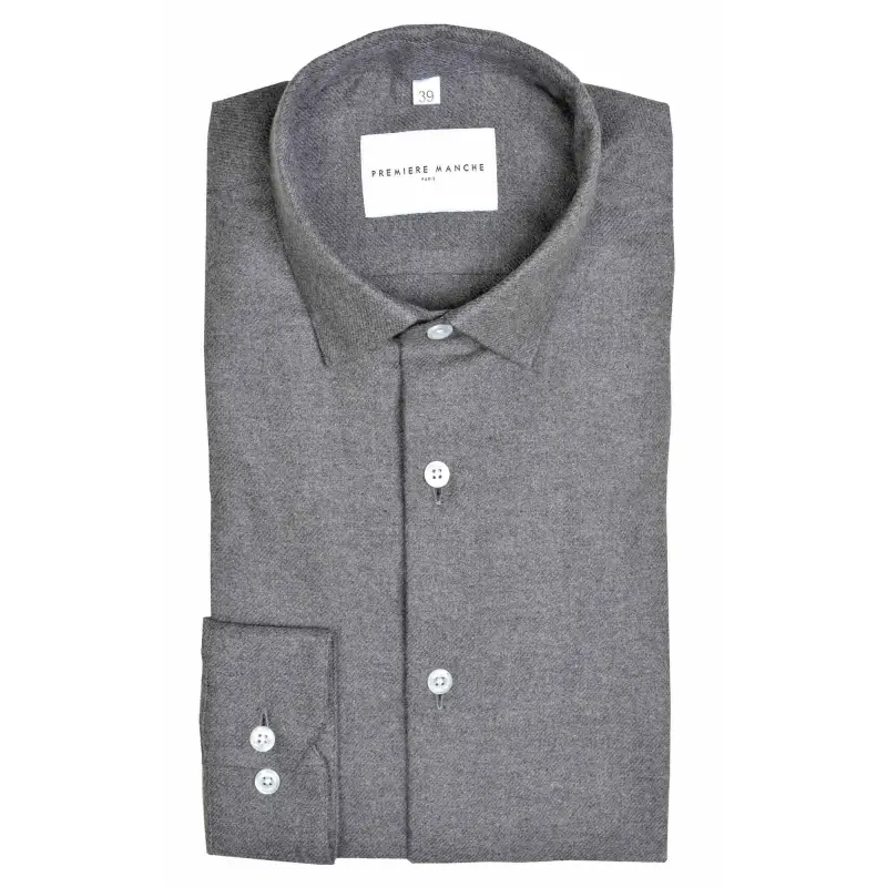 Chemise flanelle grise Chemises Hommes