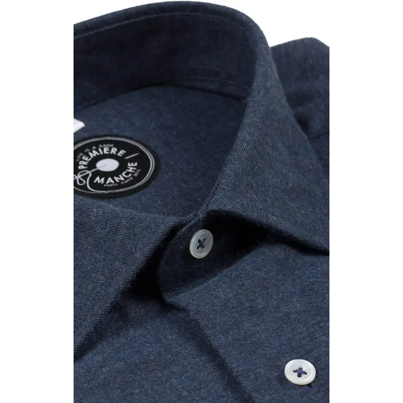 Chemise flanelle bleue foncé - très douce Chemises Hommes