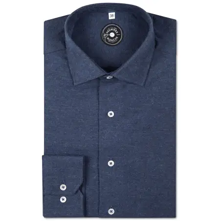 Chemise flanelle bleue foncé - très douce Chemises Hommes