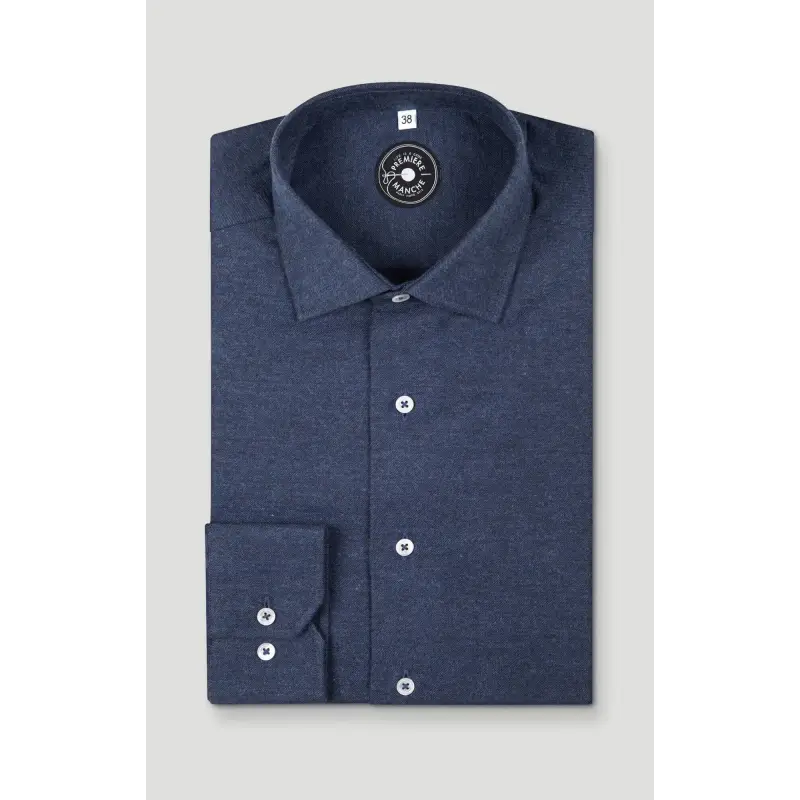 Chemise flanelle bleue foncé - très douce Chemises Hommes
