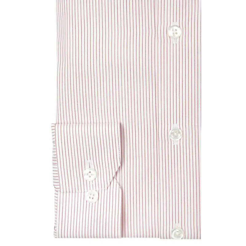 Chemise popeline fines raies rouges Chemises Hommes