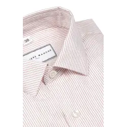 Chemise popeline fines raies rouges Chemises Hommes
