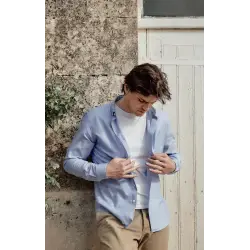 Chemise oxford bleue 100% coton Supima bio