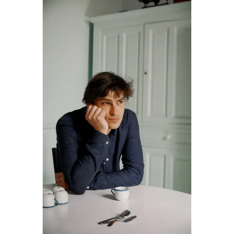 Dark blue linen shirt