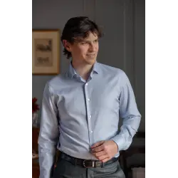 Blue herringbone shirt