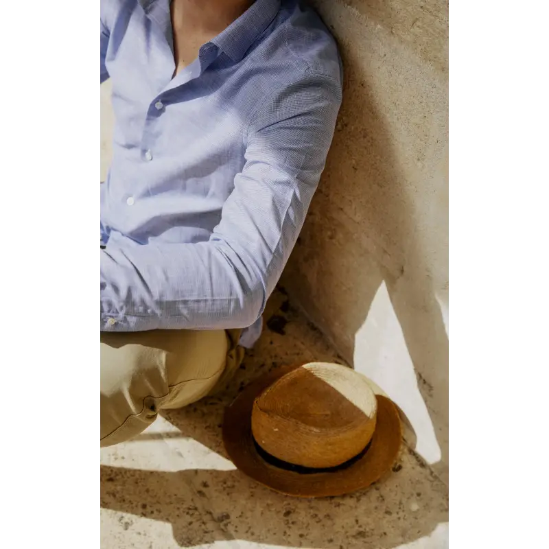 Blue faux-uni chambray shirt